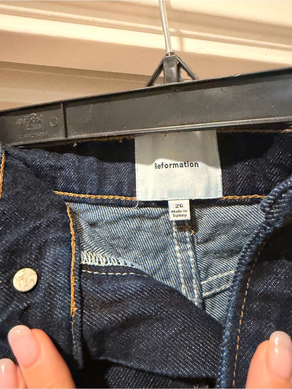Reformation Carly Low Rise Dark Blue Denim Jeans - Women's 26